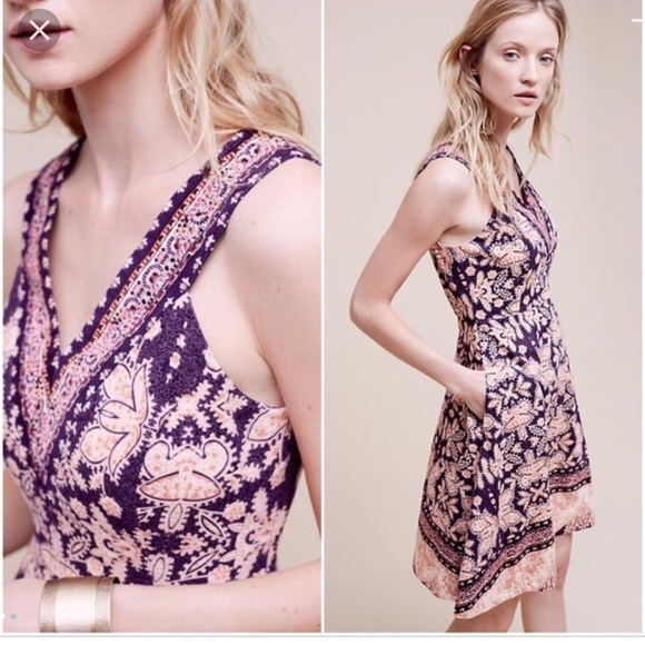 Anthropologie Dresses & Skirts - Brand new, with tags Maeve Cour Royal v neck dress